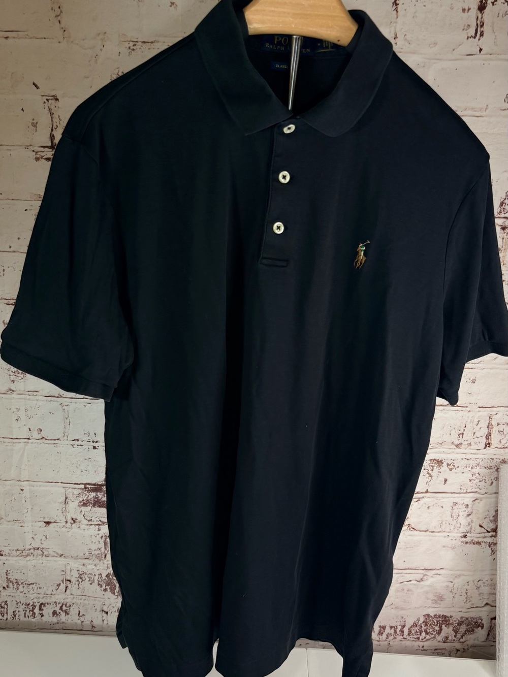 Ralph Lauren Men's Dark Navy Polo Shirt with Embroidered Pony